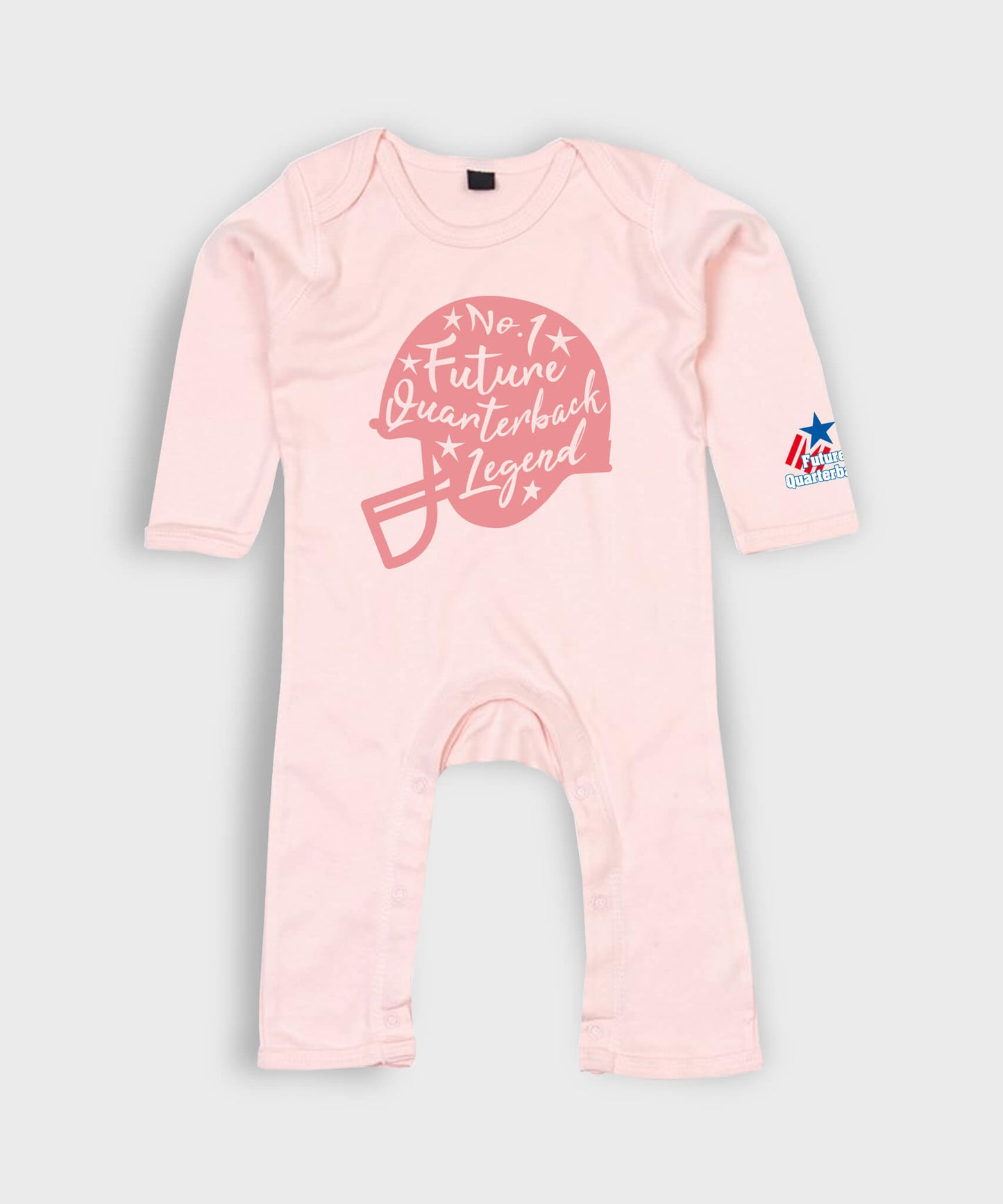 Future Quarterback Baby Rompersuit - Pink