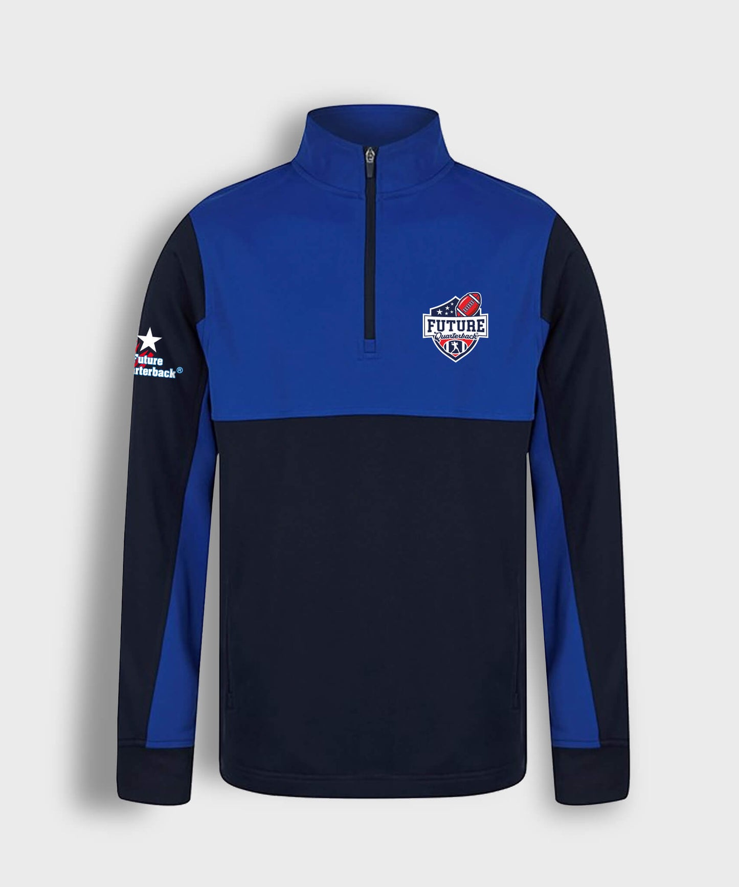 Quarter Zip Track Top - Royal Blue/Black - Future Quarterback