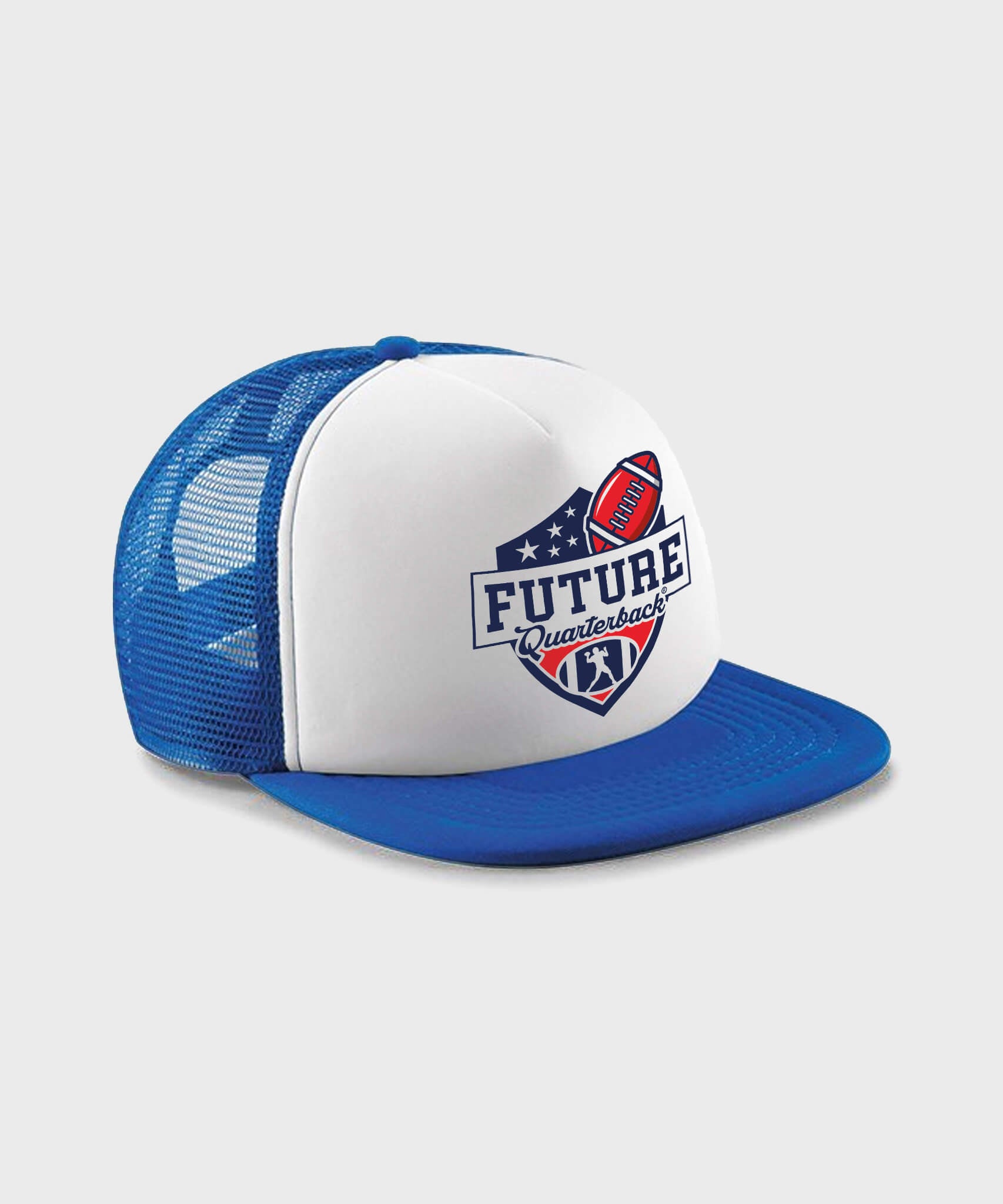 Future Quarterback Shield Trucker Cap - Royal Blue/White